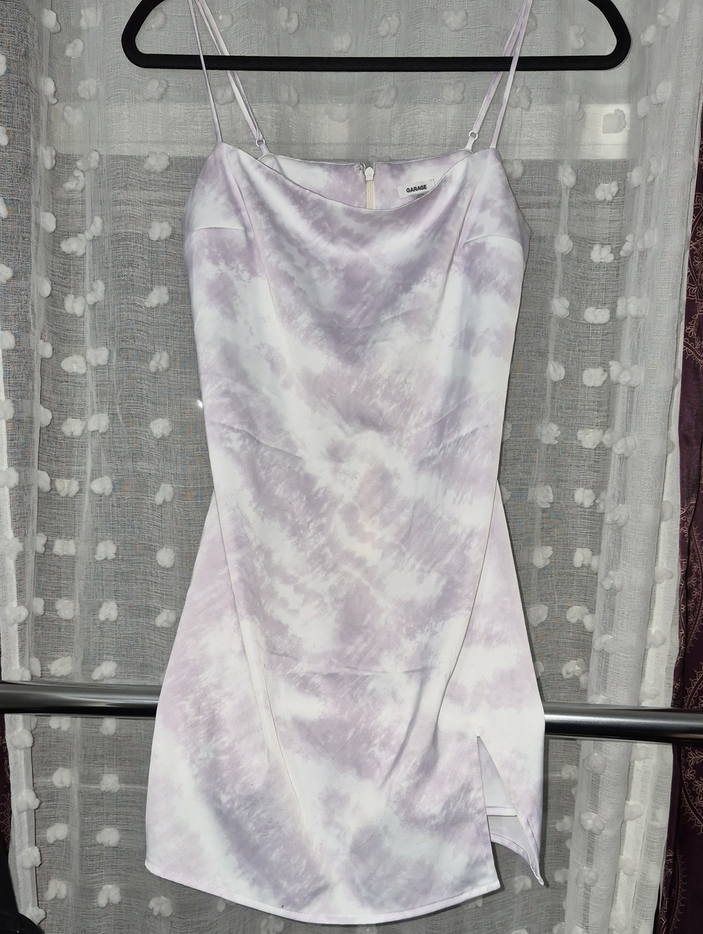 Garage Lavender Tie-Dye Mini Slip Dress